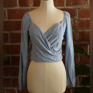 Baby Blue Front Cross Top